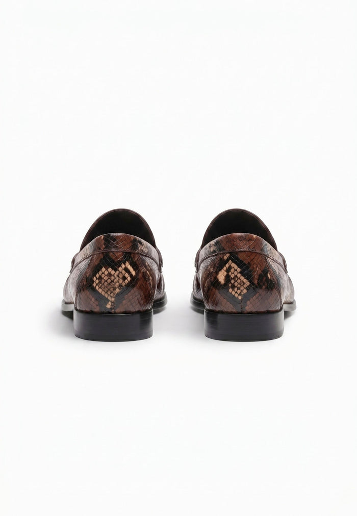 Penny Python Loafers – Brown