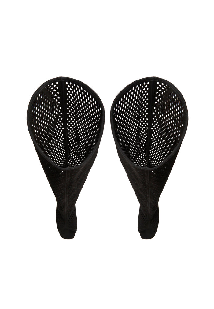 Perforated Knee-High Boots – Black