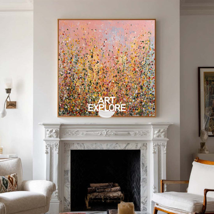 Petal Whispers: Custom Hand-Painted Pink Abstract Nature Art