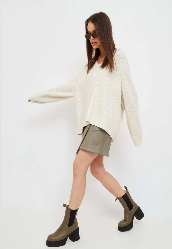 Platform Chelsea Ankle Boots - Brown