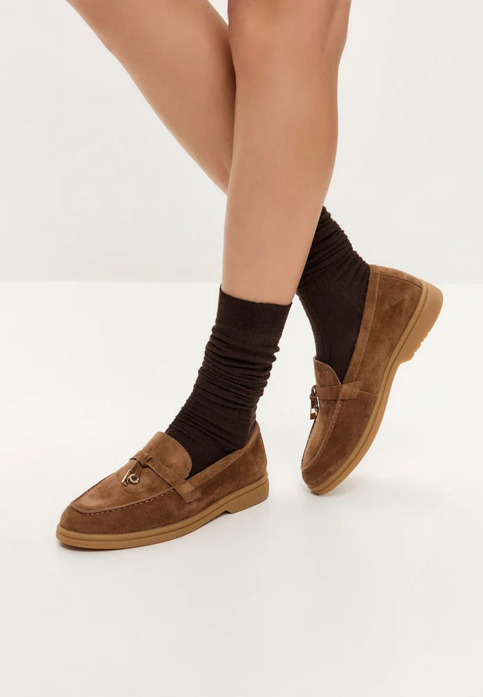 Aurelia brown platform moccasins, a fashion-forward choice in women's footwear.