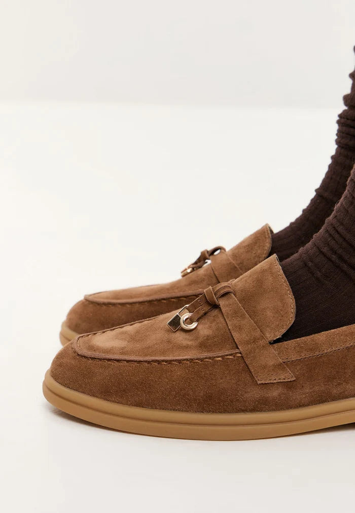 Aurelia platform moccasins in brown, stylish women's footwear perfect for fashion-forward looks.