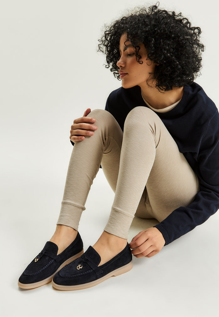Platform Moccasins Aurelia - Navy Blue