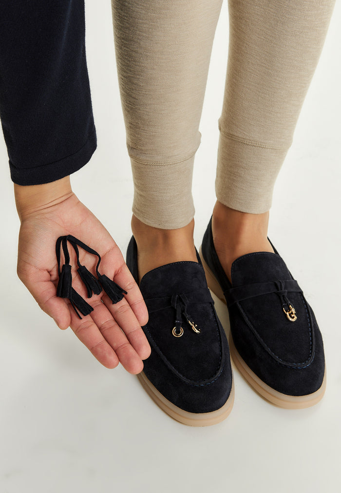 Platform Moccasins Aurelia - Navy Blue