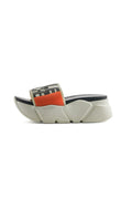 Platform Slide Sandals – White