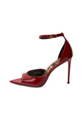 Pointed-Toe Stiletto Sandals – Leather Bordeaux