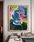 Einstein Graffiti Pop Art Canvas Painting Blue Pink Hand-Painted Wall Decor