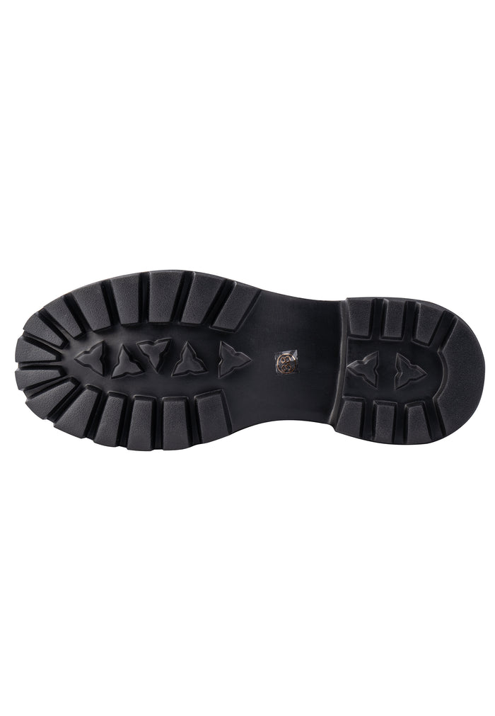 Quilted Grip Platform Loafers – Black