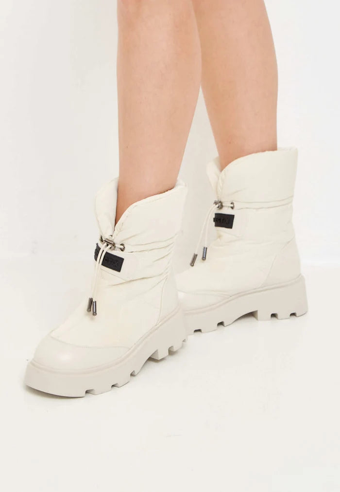 Quilted Winter Snow Boots - Beige