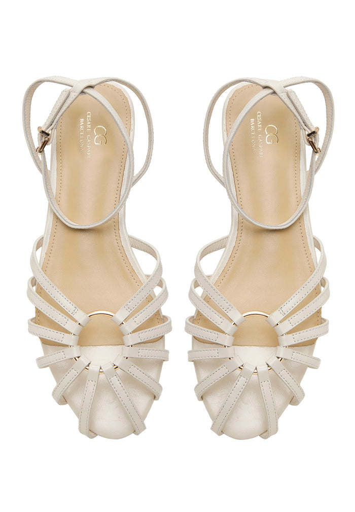 Radiant Strap Flat Sandals - White