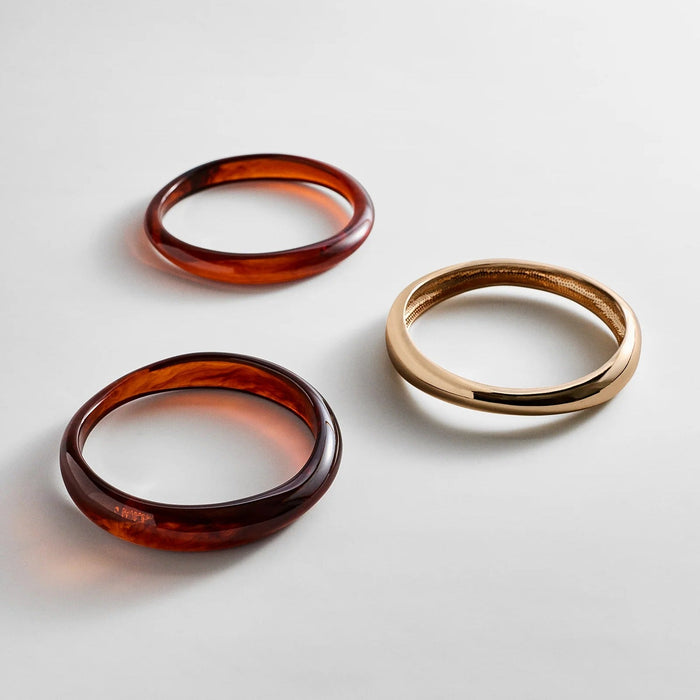 Raven Resin Bangle Set - Tiger's Eye