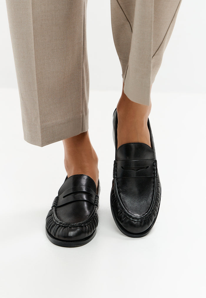 Refined Classic Penny Loafers – Black