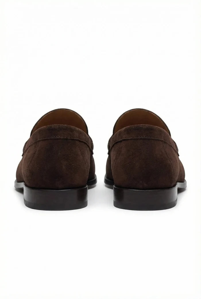 Refined Classic Penny Loafers – Brown Suede