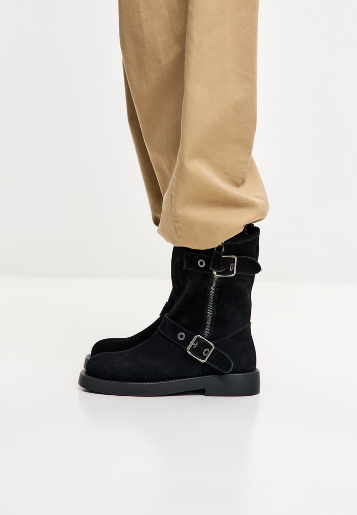 Rogue Buckle Moto Boot - Black