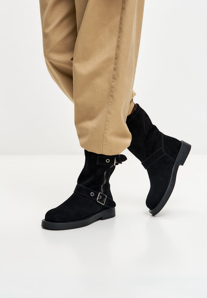 Rogue Buckle Moto Boot - Black