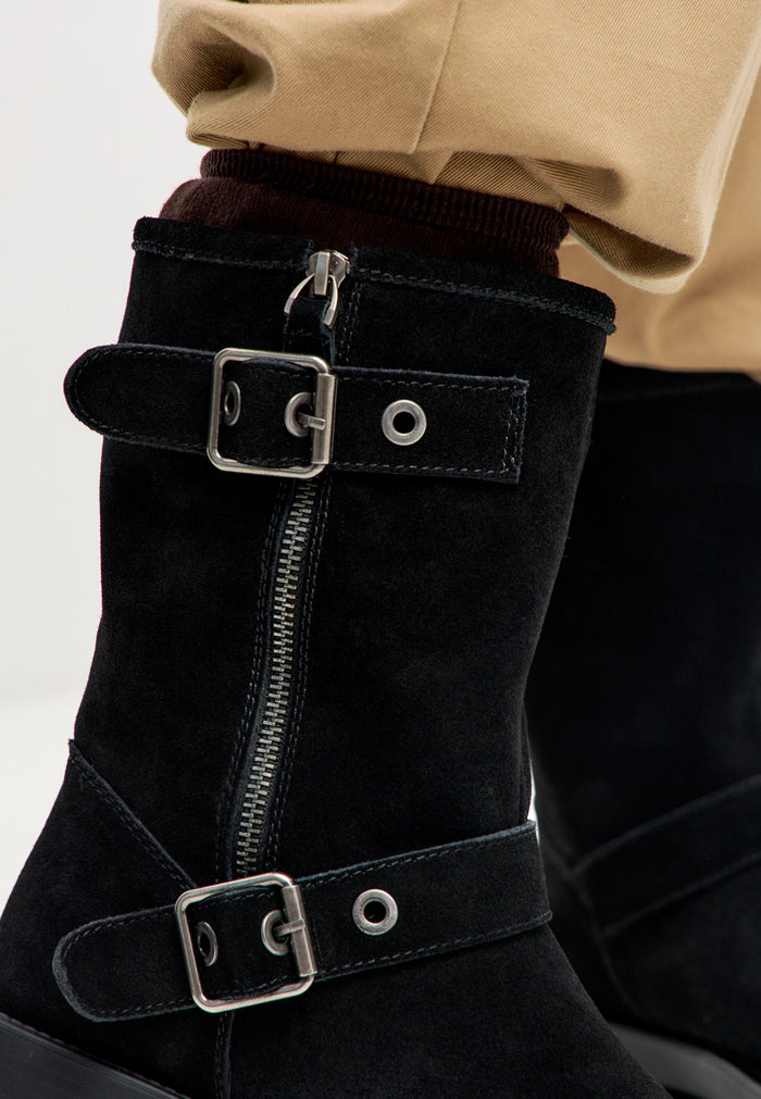 Rogue Buckle Moto Boot - Black
