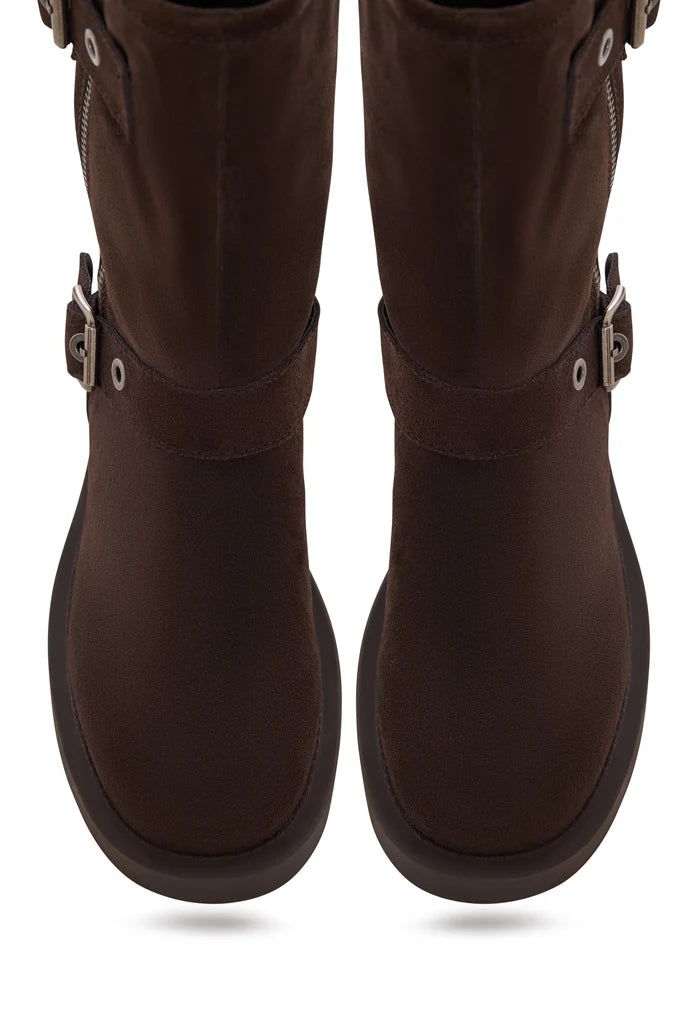 Rogue Buckle Moto Boot - Brown