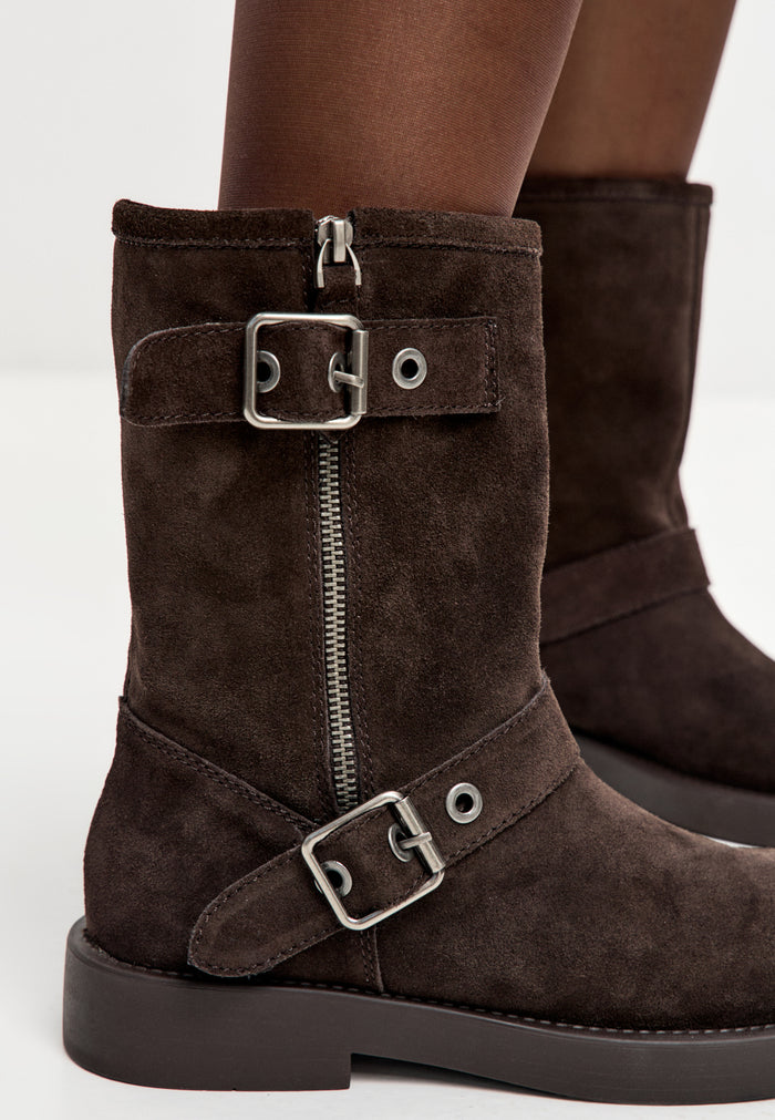 Rogue Buckle Moto Boot - Brown