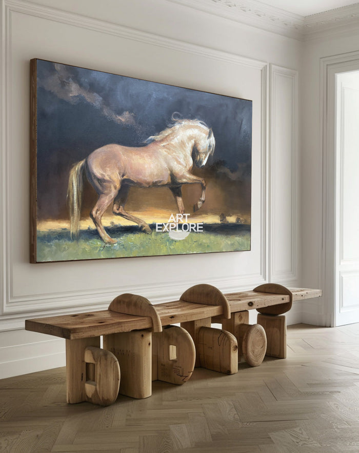 Brown Horse Painting On Canvas Large Horse Canvas Wall Art Original Brown Horse Art
