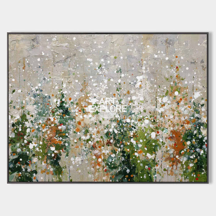 Large Horizontal Sage Green Abstract Textured Art Handmade by Wei Pen | ArtExplore