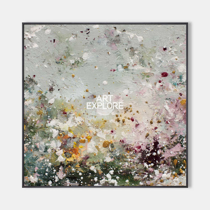 Large Sage Green Abstract Wall Art, Handmade Textured Oil Painting – ArtExplore