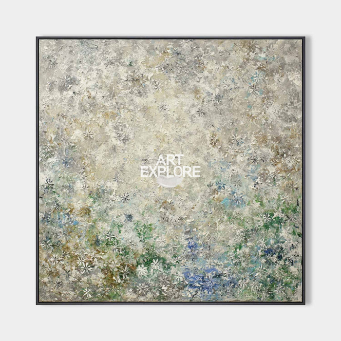 Large Sage Green Minimalist Wall Art, Handmade Textured Oil Painting – ArtExplore