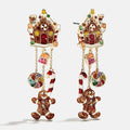 Santa's Favorite Earrings - Gingerbread House