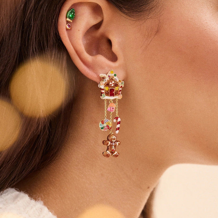 Santa's Favorite Earrings - Gingerbread House