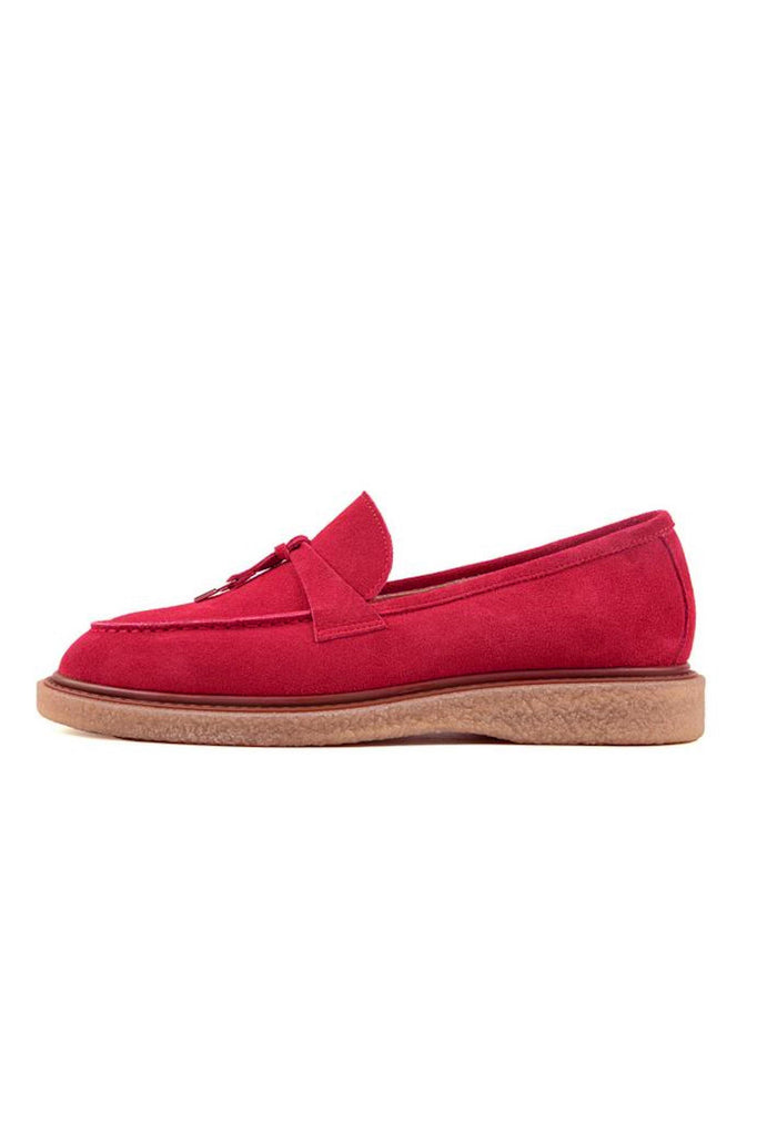 Scarlet Suede Tassel Loafers