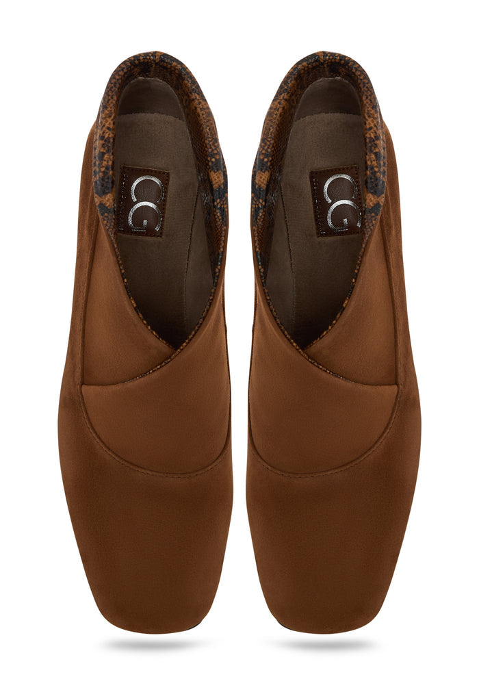 Sculpted High Vamp Ankle Shoe - Brown