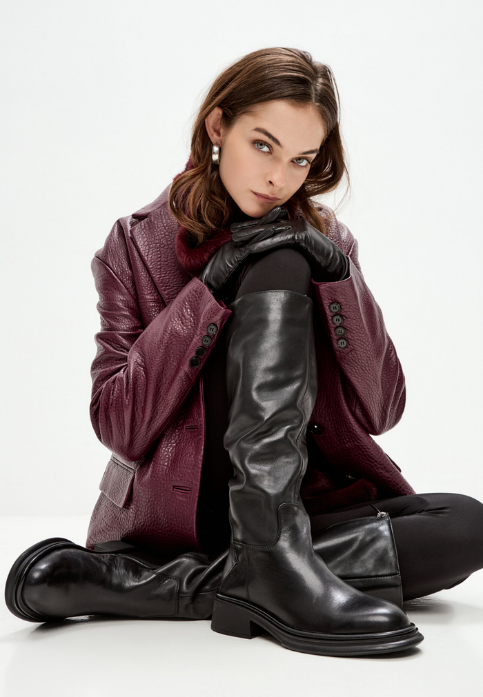 Sculpted Silhouette Riding Boot - Black