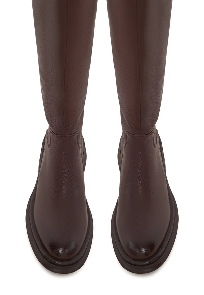 Sculpted Silhouette Riding Boot - Brown