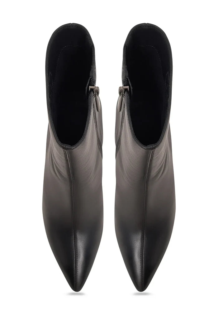 Sculpted Sleek-Heel Ankle Boot - Black