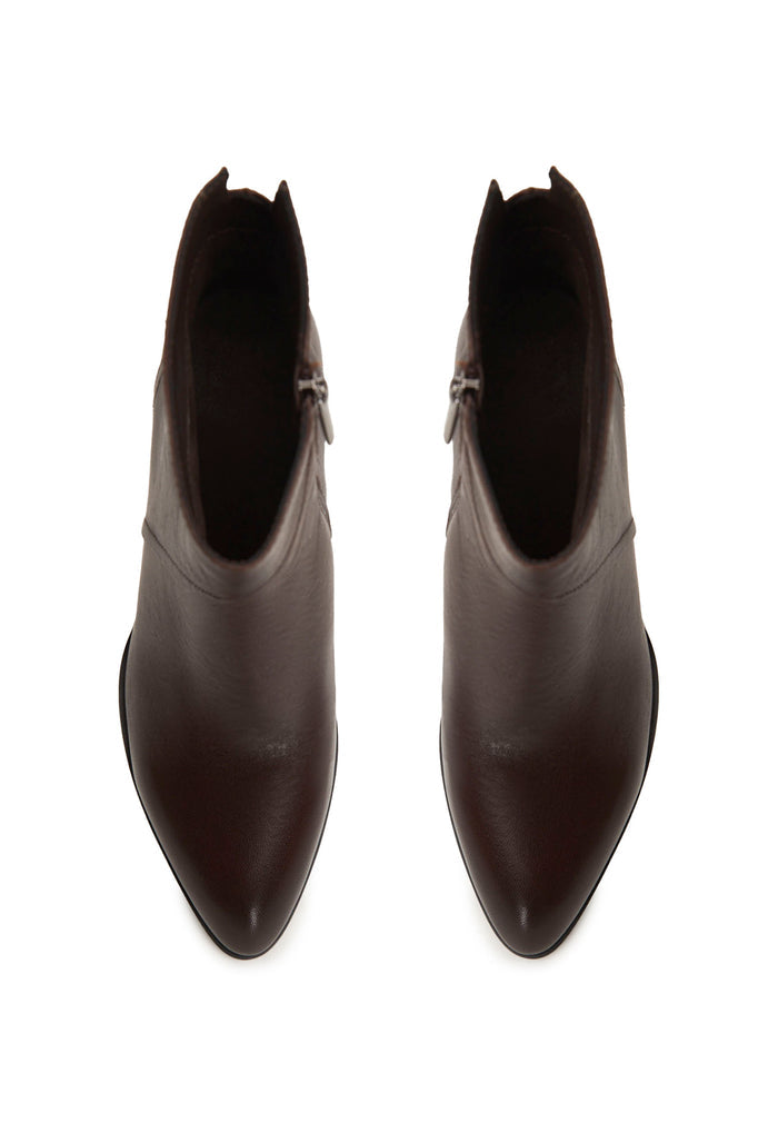 Sculpted Sophistication Ankle Boots - Dark brown