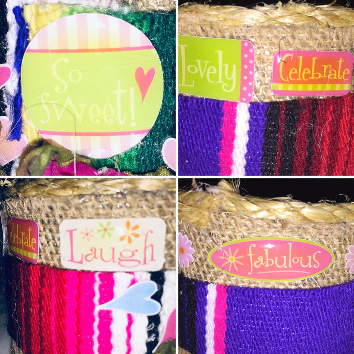 Shabby Chic Wrapped Decorated Tin Can