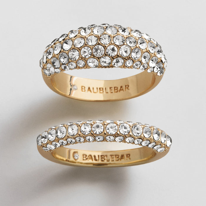 Shea Pavé Ring Set - Gold/Pavé