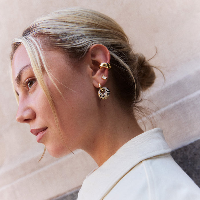 Shea Semi-Precious Drop Earrings - Dalmation