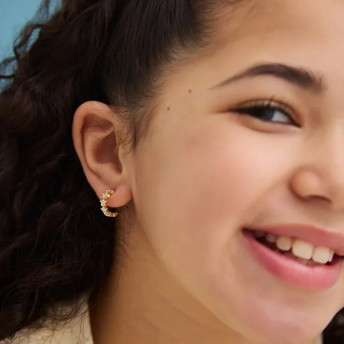 Shining Star Kids' Earrings - Gold/Pavé