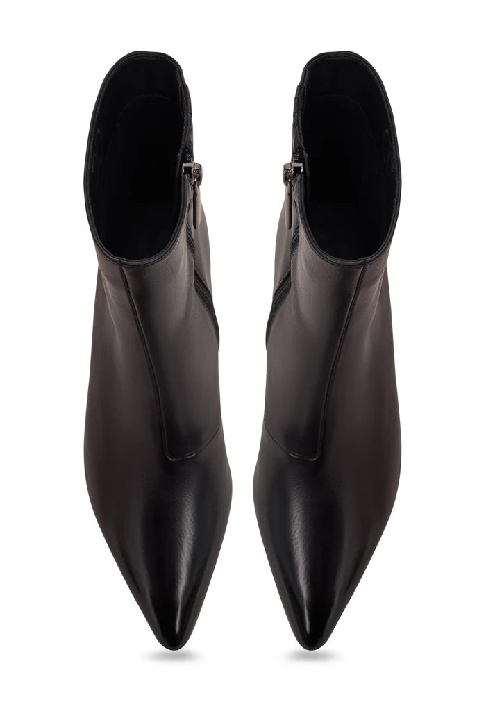 Sleek Pointed Ankle Boot with Kitten Heel