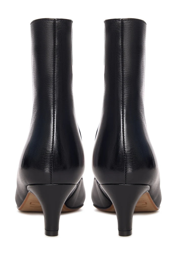 Sleek Pointed Ankle Boot with Kitten Heel