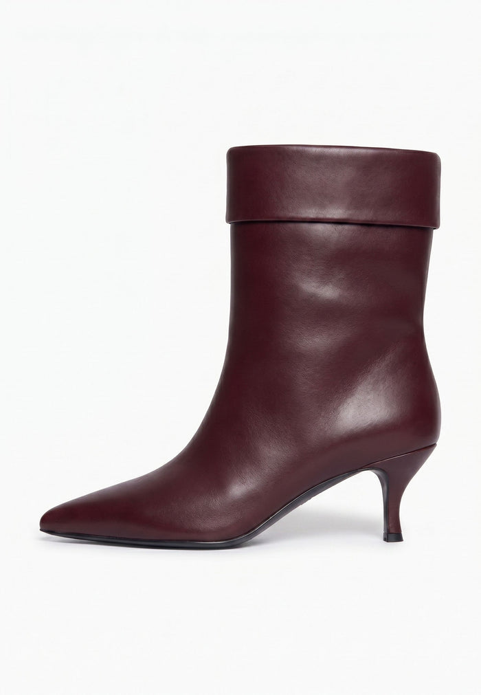 Sleek Stiletto Ankle Boots - Bordeaux