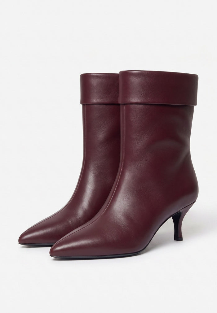 Sleek Stiletto Ankle Boots - Bordeaux