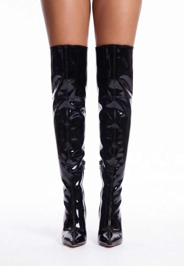 Sleek Stiletto Tall Boots - Black