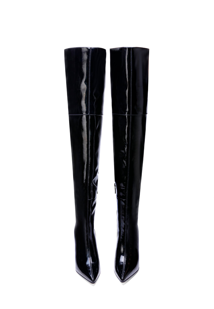 Sleek Stiletto Tall Boots - Black