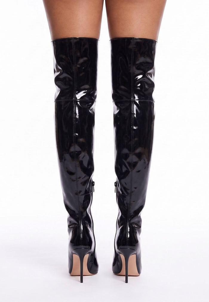 Sleek Stiletto Tall Boots - Black