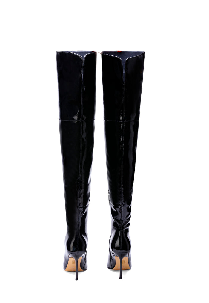 Sleek Stiletto Tall Boots - Black
