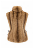 Sleeveless Sculpted Top with Collar - Capuccino