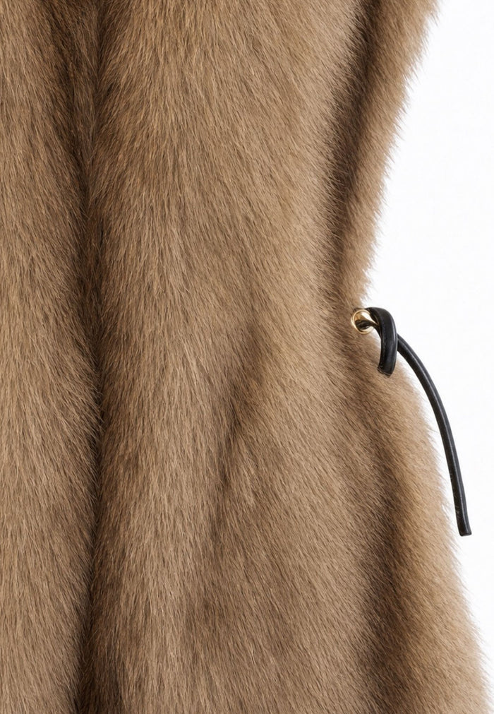 Sleeveless Sculpted Top with Collar - Capuccino