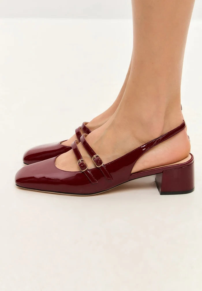 A stylish pair of women's Bordeaux slingback block heels by Mar y Sol, perfect for any occasion.
