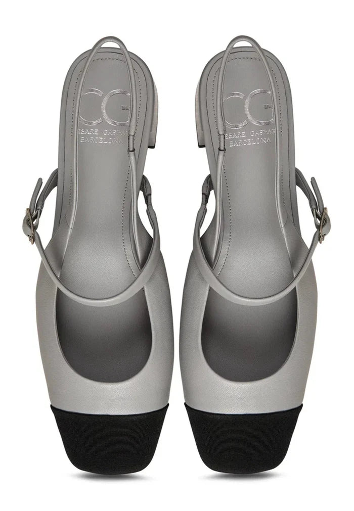 Slingback Block Heels Pumps Marisol - Gray